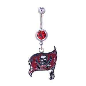  Tampa Bay Buccaneers 316L Stainless Steel Belly Ring with 