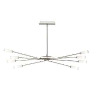  Eglo 83329A Bix, Nickel Frosted, 8 Light Ceiling Light 
