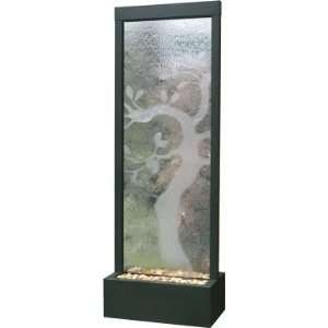   Floor Fountain   Etched Elm Clear Coat, Black Frame