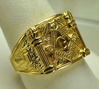 Solid 10K Gold Masonic free mason ring Jewelry Any size  