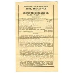  Tony The Convict Program Sunflower Dramatic 1902 