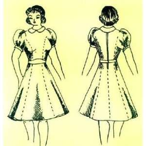  1940s Swing Dress With Belt Pattern 