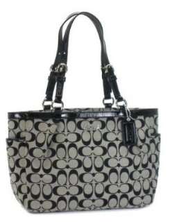 Coach Signature Gallery Tote Black White Shoes