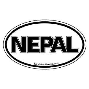  Nepal Car Bumper Sticker Decal Oval Black and White 