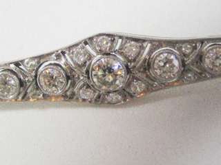 Art Deco Dutch Platinum 14k Gold Diamond Pin  