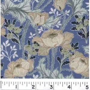  44 Wide Art Nouveau Blue Fabric By The Yard Arts 