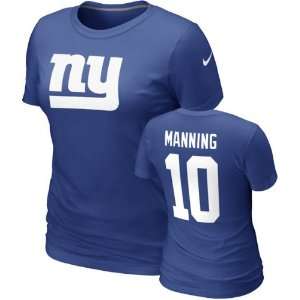  Eli Manning #10 Womens Blue Nike New York Giants Name 