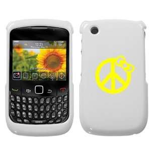  BLACKBERRY CURVE 8520 8530 9300 3G YELLOW PEACE BOW ON A WHITE 