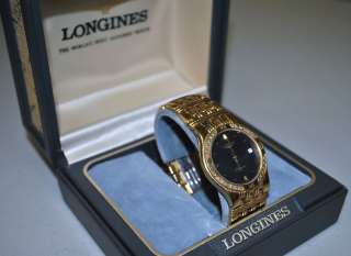 LONGINES LAUREATE GOLD & DIAMOND MENS WRIST WATCH W/ ORIGINAL BOX 