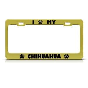 Chihuahua Dog Animal Metal license plate frame Tag Holder