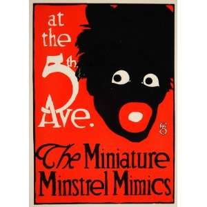  1913 Miniature Minstrel Mimics Blackface Mini Poster 