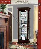 680 471 Howard Miller Oak Curio Display small Cabinet mirror back 
