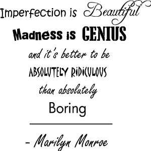   Madness Is Genius Marilyn Monroe style #1 Vinyl Wall Art Decal Home