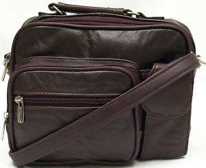 Burgundy Genuine Leather Purse Shoulder Wallet Organizer Messenger 