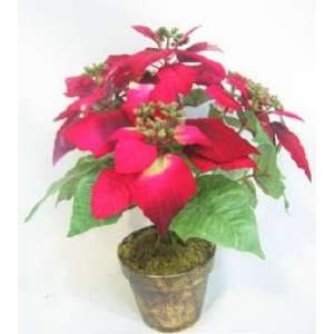   Head Red Artificial Poinsettia with Gold Pot.(pack of 8) Home