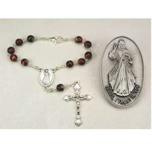 Divine Mercy Auto Rosary and Visor Clip Set, Car Vehicle in Box.
