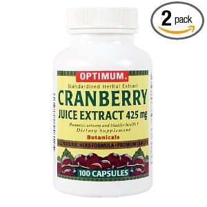 Optimum Tablets, Cranberry Juice Extract, 425 Mg, 100 Count (Pack of 2 