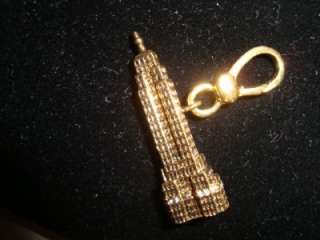 JUICY COUTURE GOLD EMPIRE STATE BLD CHARM WITH CRYSTALS LAST ONE 