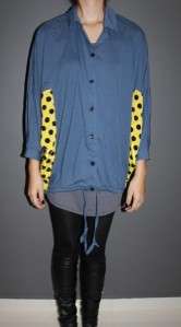 Garcons comme le fashion Oversize polka dot Side loose des jacket blue 