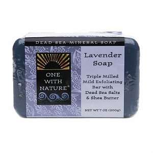  One with Nature Dead Sea Mineral Soap, Lavender   7 Oz, 3 