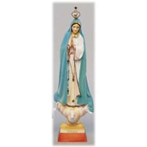 of Fatima   18in.   Wood Composite   Hand Painted Finish   Glass Eyes 