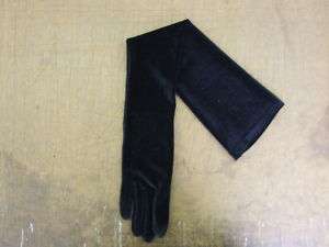 Opera Length Stretch Velvet Black Gloves by LaCrasia  