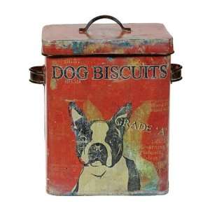  CREATIVE CO OP Tin Dog Biscuit Container * New Décor 