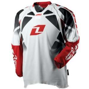 One Industries Race Mens Defcon MotoX Motorcycle Jersey   White/Red 