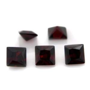   cut 4*4mm 25pcs Red Garnet Cubic Zirconia Loose CZ Stone Lot Jewelry