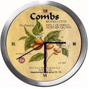  COMBS 14 Inch Coffee Metal Clock Quartz Movement Kitchen 