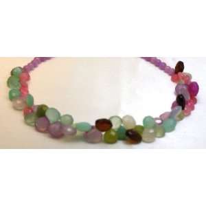Gemstones Necklaces Multi   colors Natural Chalcedoney Beads Beaded 