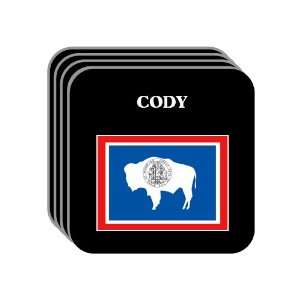  US State Flag   CODY, Wyoming (WY) Set of 4 Mini Mousepad 