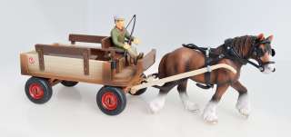 NEW SCHLEICH 72003 HORSE WAGON W. CLYDESDALE MARE & DRIVER SPECIAL 