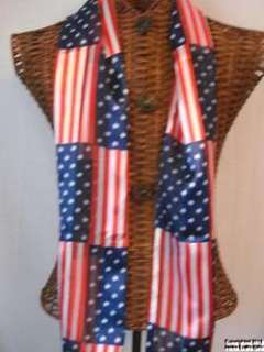Scarf AMERICAN FLAG Small Print USA NWT 13 x 60 Long Neck NEW Be 