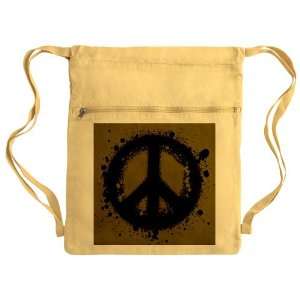   Messenger Bag Sack Pack Yellow Peace Symbol Ink Blot 