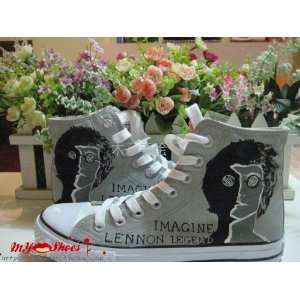 John Lennon Imagine The Beatles Hand Painted Shoes/mens shoes/womens 