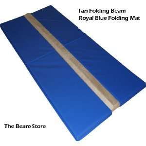  8ft Tan Folding Beam and Royal Blue Folding Mat Sports 