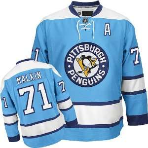   Penguins Jersey Sky Blue Hockey Jerseys (Logos, Name, Number are sewn