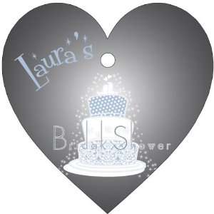 Baby Keepsake Blue Wedding Cake Design Heart Shaped Personalized 