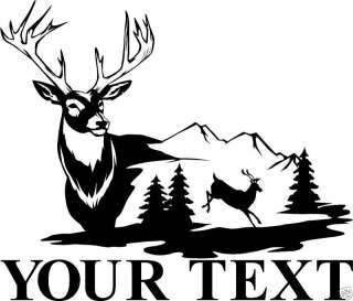 DEER DECAL LARGE Custom YOUR TEXT Elk,Hunting R104  