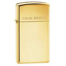 ZIPPO Lighter Slim Solid Brass 10 Letters Engraved Free  