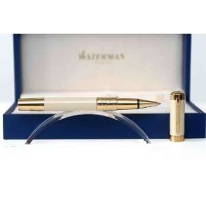  Waterman Elegance Ivory with Gold Trim Rollerball Pen 