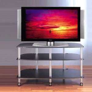   Shelf 42 TV Stand Pole Color Silver, Shelves Cherry Furniture