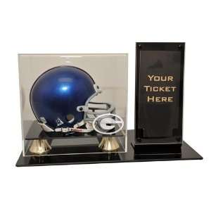   Bay Packers Mini Helmet and Ticket Display Case Sports Collectibles