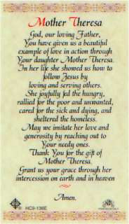 Mother Theresa Prayer Holy Card Example Love In Action  