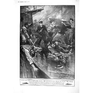  1917 BRITON BOCHE WAR SHIPS NAVY MINE SWEEPER EXPLODING 
