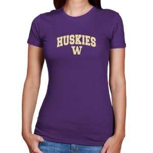 UW Huskies Tee Shirt  Washington Huskies Ladies Purple Logo Arch T 