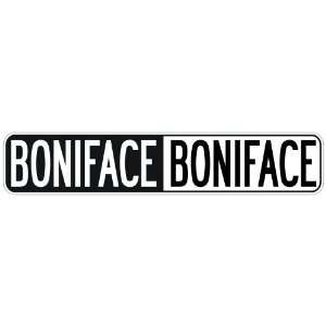   NEGATIVE BONIFACE  STREET SIGN