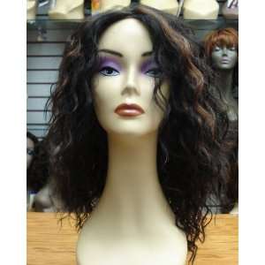  Synthetic Mono Top Lace Wigs Wild Curly 16 Inches Dark 