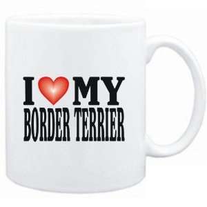    Mug White  I LOVE Border Terrier  Dogs